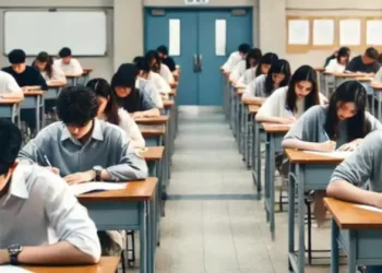 Students appearing for the exam