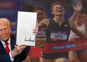US President Donald Trump signing an executive order banning transgender girls and women from participating in women's sports, in the White House