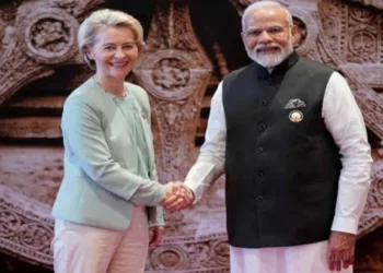European Commission President Ursula von der Leyen (Left) and Prime Minister Narendra Modi (Right)