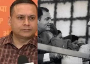 (Left) Former PM Rajiv Gandhi and Congress leader Manishanker Aiyer (Right) BJP IT Cell Head Amit Malviya