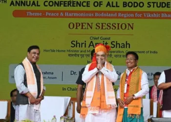 Union Home Minister Amit Shah along with Assam CM Himanta Biswa Sarma