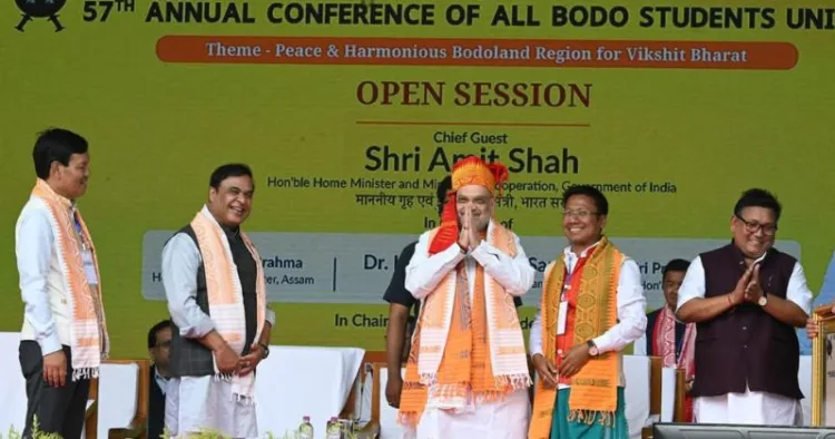 Union Home Minister Amit Shah along with Assam CM Himanta Biswa Sarma