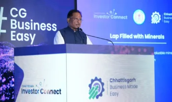 Chhattisgarh CM Vishnu Deo Sai at investors connect meet in Bangalore on Wednesday, Image courtesy CMO CG