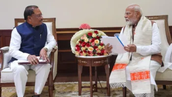 Chhattisgarh CM Vishnu Deo Sai with Prime Minister Narendra Modi at New Delhi, Image credit: X