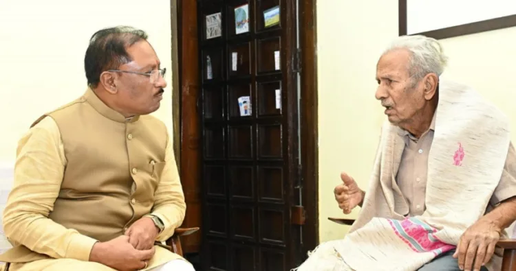 Chhattisgarh CM Vishnu Deo Sai with Vinod Kumar Shukla
