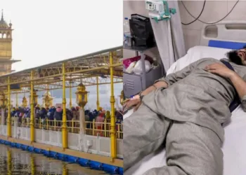 (Left) Golden Temple (Right) A victim of the attack by iron rod by Zulfan in Golden Temple