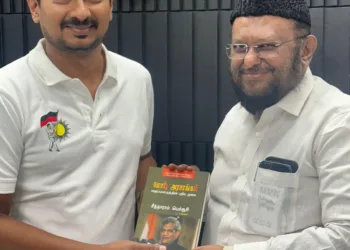 Papanasam Assembly MLA M.H. Jawahirullah with Udhayanidhi Stalin (File Photo)