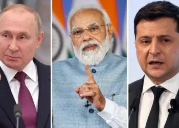 Russian President Vladimir Putin, Prime Minsiter Narendra Modi and Ukrainian President Volodymyr Zelenskyy (Image: X)