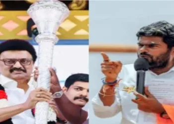 (Left) Tamil Nadu CM MK Stalin (Right) BJP leader K Annamalai