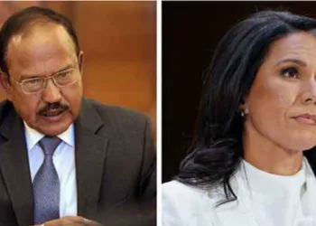 (Right) National Security Advisor Ajit Doval (Left) America's Director of National Intelligence, Tulsi Gabbard