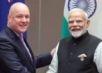 New Zealand Prime Minister Christopher Luxon with Prime Minister Narendra Modi