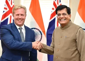 Union Commerce Minister Piyush Goyal with New Zealand counterpart Todd McClay