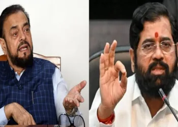 Samajwadi Party leader Abu Asim Azmi (Left) and Maharashtra Deputy Chief Minister Eknath Shinde (Right)