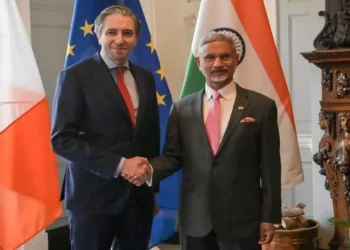 Foreign Minister of Ireland Simon Harris (Left) and External Affairs Minister S Jaishankar (Right)