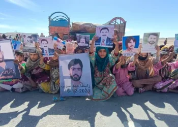 Protesters at the site