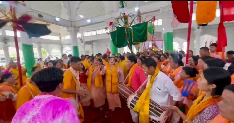 Hindu community in Manipur celebrating Holi