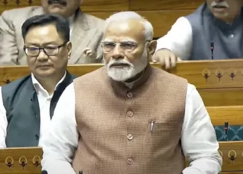 Prime Minsiter Narendra Modi in Lok Sabha today