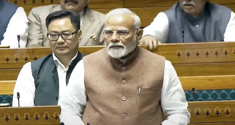 Prime Minsiter Narendra Modi in Lok Sabha today