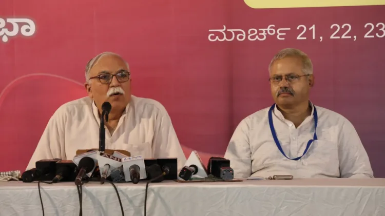 RSS Sah-Sarkaryavah Arun Kumar ji with Akhil Bharatiya Prachar Pramukh, Sunil Ambekar ji during the press briefing at ABPS meet 2025 in Bengaluru (Photo: Organiser)