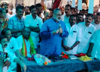 BJP's Rajeev Chandrasekhar, With the people of Munambam (Source: X)