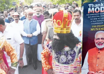 Rousing welcome to Kiran Rijiju at “Thank You Modi” event organized by Munambam people