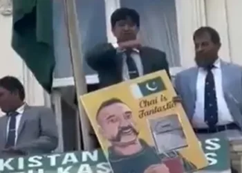 Pakistani diplomat slammed for throat-slitting gesture at Indians in London
