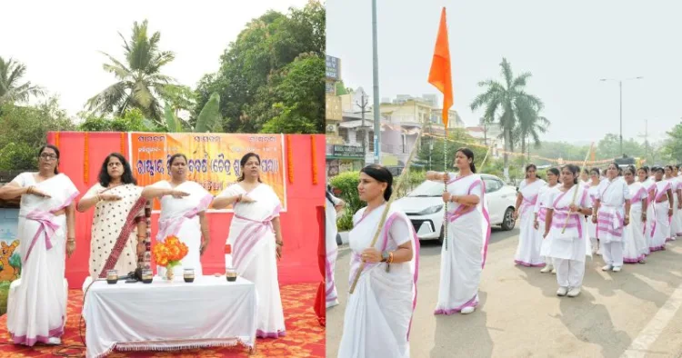 The Rashtra Sevika Samiti of Bhubaneswar Mahanagar celebrated the Hindu New Year with over 250 Sevika sisters participating in path sanchalan