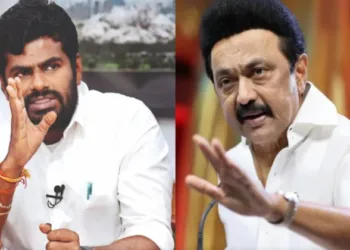 (Left) BJP Leader K Annamalai (Right) Tamil Nadu CM MK Stalin