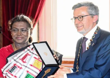 President Droupadi Murmu on Monday was presented with the "Key of Honour" of Lisbon City at the historic Camara Municipal de Lisboa (City Hall) in Portugal