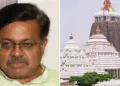 (Left) Odisha Law Minister Prithviraj Harichandan (Right) Puri's Jagannath Mandir