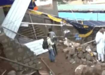 Site of the collapse of temple structure in Visakhapatnam