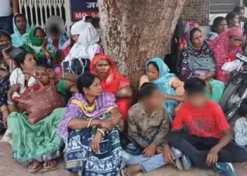 Passengers from the bus