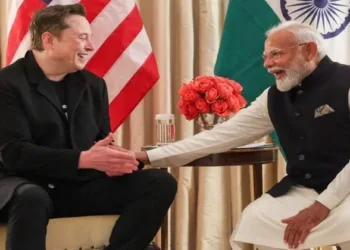 Tesla CEO Elon Musk (Left) and Prime Minister Narendra Modi (Right)
