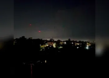 Visuals of the drone attack and S-400 defence system neutrilising them