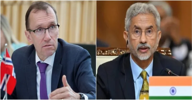 Espen Barth Eide, the Foreign Minister of Norway (Left) and External Affairs Minister S Jaishankar (Right)
