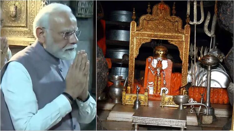 PM Modi at Karni Mata temple ahead of his visit to the Nal Base in Bikaner (Photo: India Today)