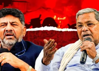 Deputy CM D K Shivakumar (Left) and Karnataka Chief Minister Siddaramaiah (Right)