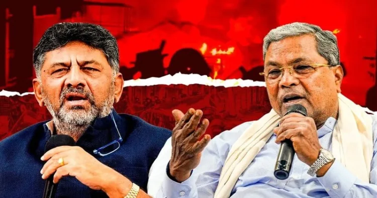 Deputy CM D K Shivakumar (Left) and Karnataka Chief Minister Siddaramaiah (Right)