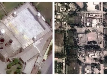 The images confirm direct hits, with Indian missiles piercing through the dome of Subham Allah mosque in Bahawalpur