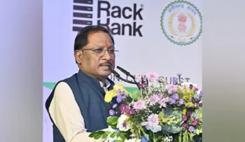 Chhattisgarh CM Vishnu Deo Sai addressing the event at Raipur, Image courtesy ANI