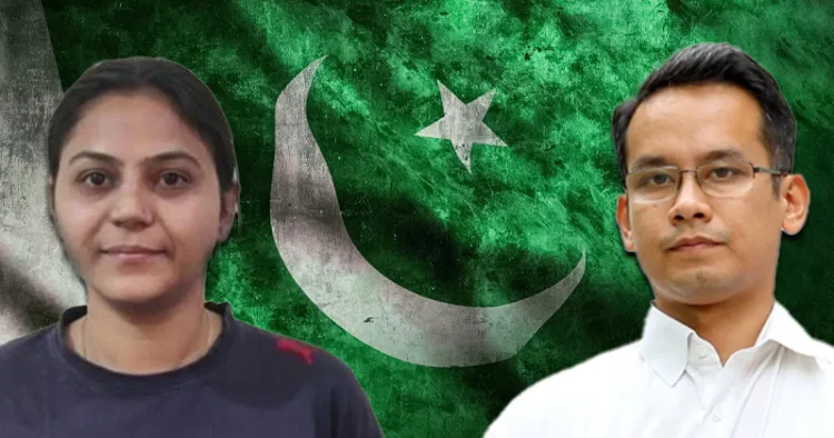 (Left) You Tuber Jyoti Malhotra (Right) Congress leader Gaurav Gogoi