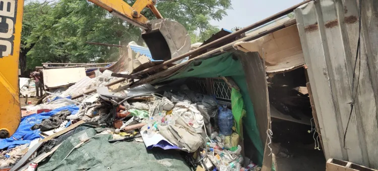 Visuals from the demolition drive carried out