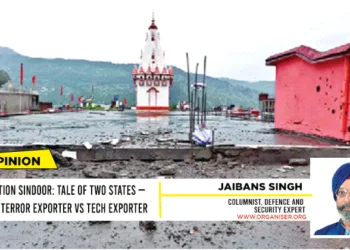 A view of a damaged structure and Hindu temple following cross-border shelling by Pakistan in the wake of ‘Operation Sindoor’, in Jammu and Kashmir’s Poonch