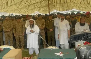 Pakistani Army personnel attend funeral of LeT and JeM terrorists