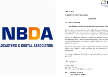 NBDA bars news channels from featuring anti-India commentators