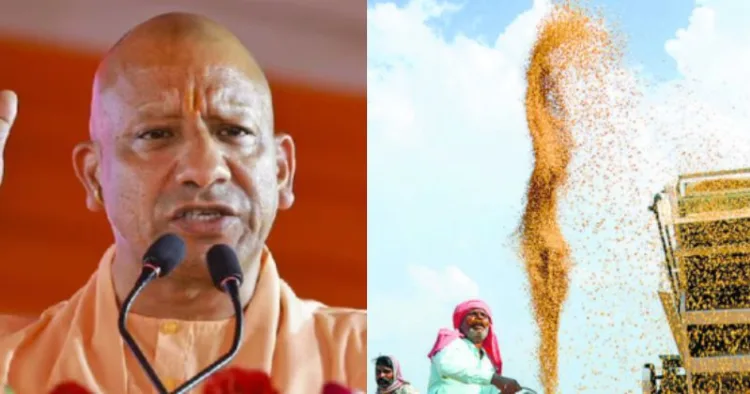 UP CM Yogi Adityanath hails the farmers for record food grains production in the state