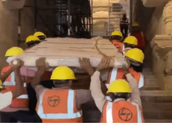 First gold door under installation at Ayodhya's Ram Mandir