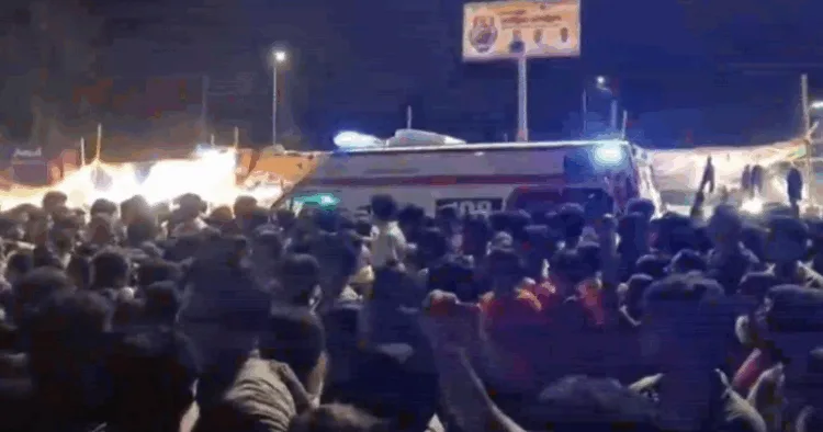Injured being taken in an ambulance after a stampede occurred at Goa’s Shirgaon Temple leaving six dead