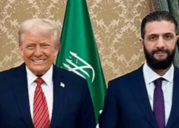 U.S. President Donald Trump
and Syrian interim President Ahmad al-Sharaa