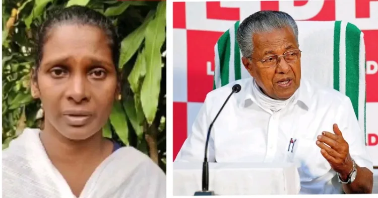 (Left) Dalit Woman Bindu (Right) Chief Minister Pinarayi Vijayan